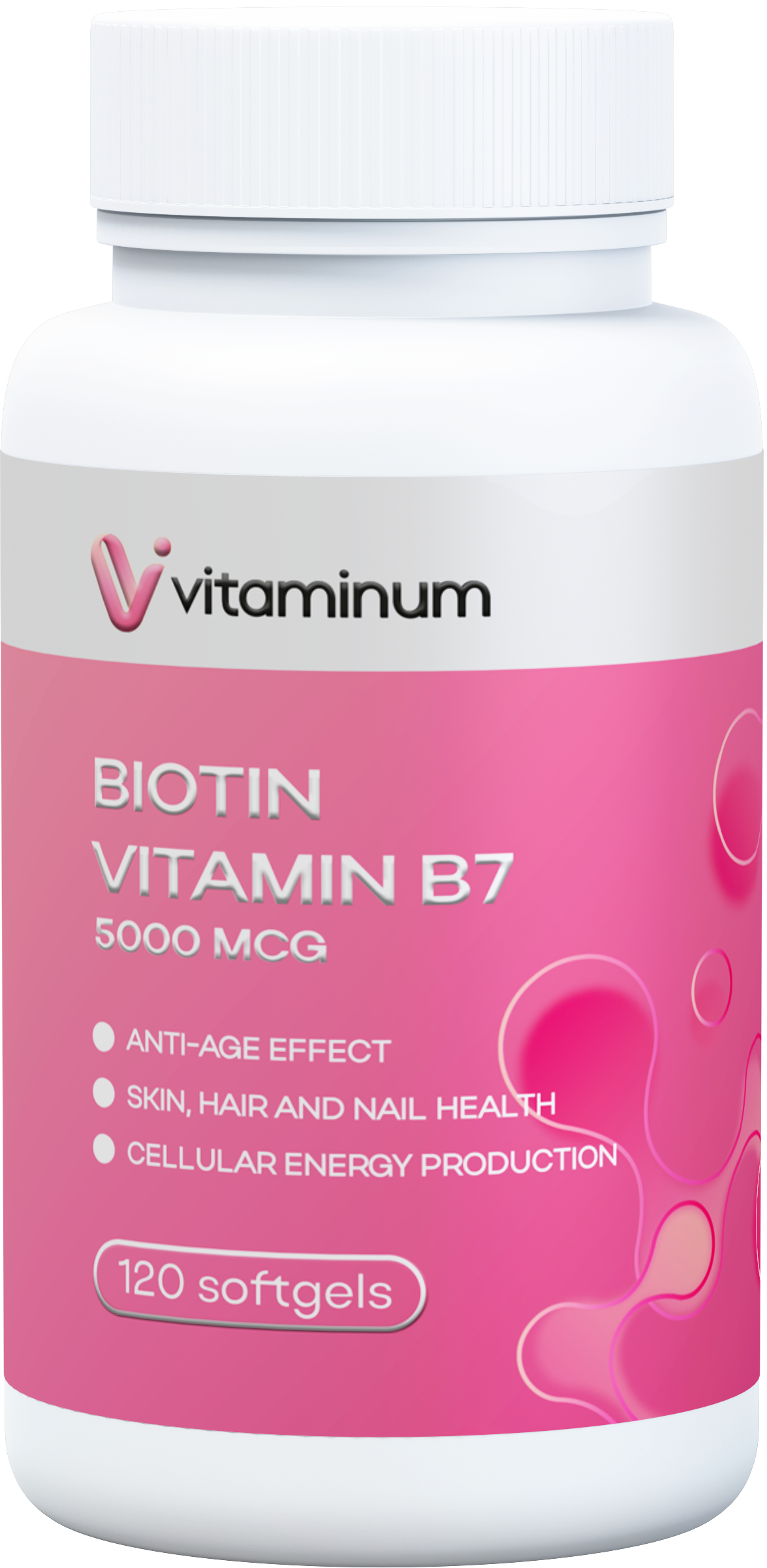 Vitaminum БАД К ПИЩЕ «BIOTIN»("БИОТИН") БАНКА 100 МЛ/120 КАПС. 260 МГ